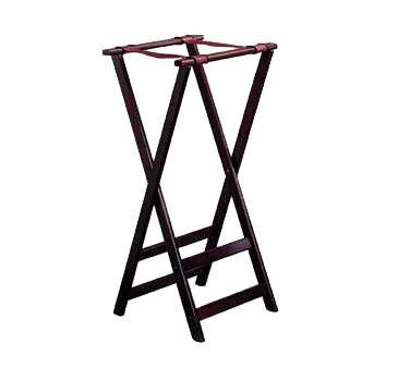 TableCraft 22 Tray Stand - 18" x 17" Top, 38" Height, Mahogany, Rubber Slip-Proof Rings, Wood