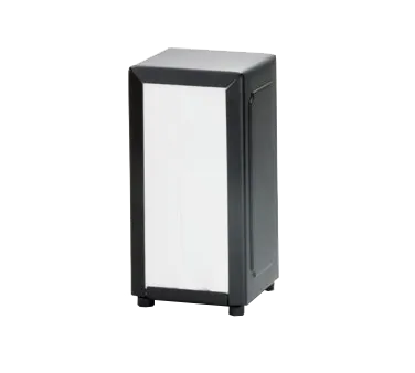 TableCraft Products 2212 Napkin Dispenser, 4" x 3¾" x 7½", Steel Black, 3⅜" x 6⅝" Napkins, Hand Wash