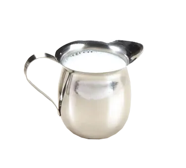 TableCraft Products 2308 - 8oz Stainless Steel Bell Creamer, Mirror, Handle, Dishwasher Safe