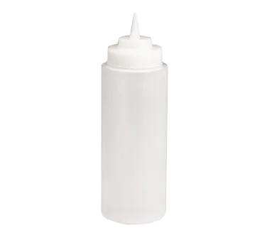TableCraft 23363C Squeeze Bottle – 32 oz Clear WideMouth Polyethylene, NSF
