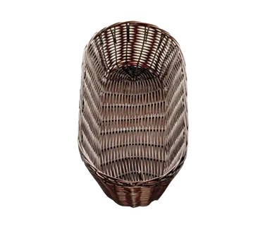 TableCraft Products 2418 - 15" x 6" x 3" Oblong Hand‑Woven Polypropylene Cord Black Serving Basket