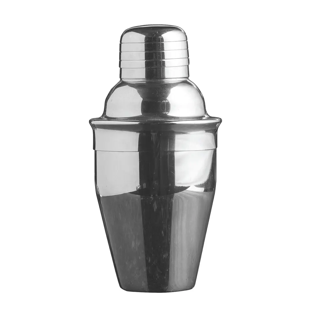 TableCraft Products 276 - 6oz 3-Piece Stainless Steel Cocktail Shaker Set with Jigger & Strainer