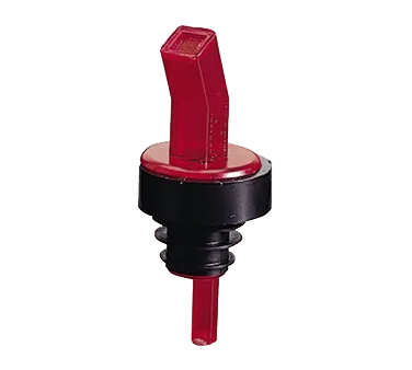 TableCraft 295R Red Liquor Pourer, Free-Flow, Collared Spout, BPA-Free Plastic, Hand Wash Only, 12/Bag