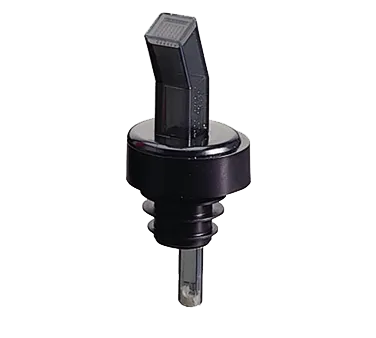 TableCraft 295X Liquor Pourer - Free Flow, BPA-Free Plastic, Black Spout, Collar, Smoke, Hand Wash Only, 12/Pack