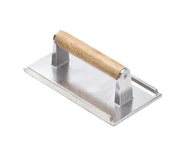 TableCraft Products 3004 Steak Weight, 8-1/4" x 4-1/4" x 1-1/2", Cast Aluminum, Wood Handle