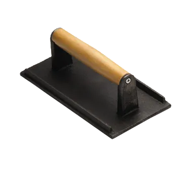 TableCraft Products 3033 Steak Weight, 8-1/4" x 4-1/4" x 2-1/2", Cast Iron, Wood Handle