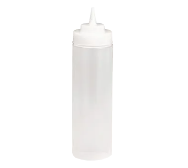 TableCraft Products 32563C - 24oz Clear WideMouth Squeeze Bottle, Polyethylene, Dishwasher Safe, NSF
