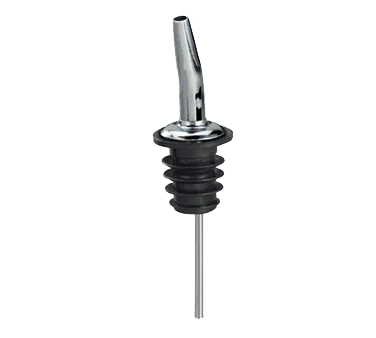 TableCraft Products 330 Liquor Pourer – Free Flow, Chrome Plated, Silver Spout, No Collar, BPA‑Free, 12‑Pack