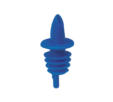 TableCraft 35BL Free Flow Liquor Pourer, Blue Plastic, Hand Wash Only, No Collar, 12 Per Bag