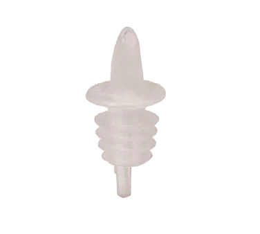TableCraft 35C Free Flow Liquor Pourer, Clear Plastic, Collarless, BPA-Free, 12/Bag, Hand Wash Only