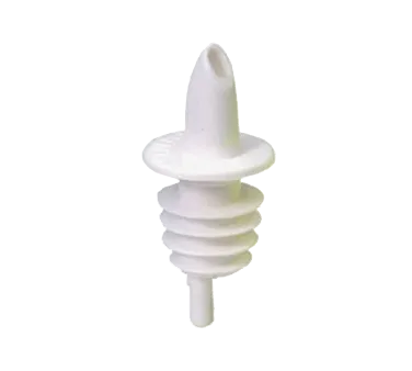 TableCraft 35W Cash & Carry Free Flow Liquor Pourer, White Plastic, Hand Wash Only, 12/Bag, Economy, No Collar