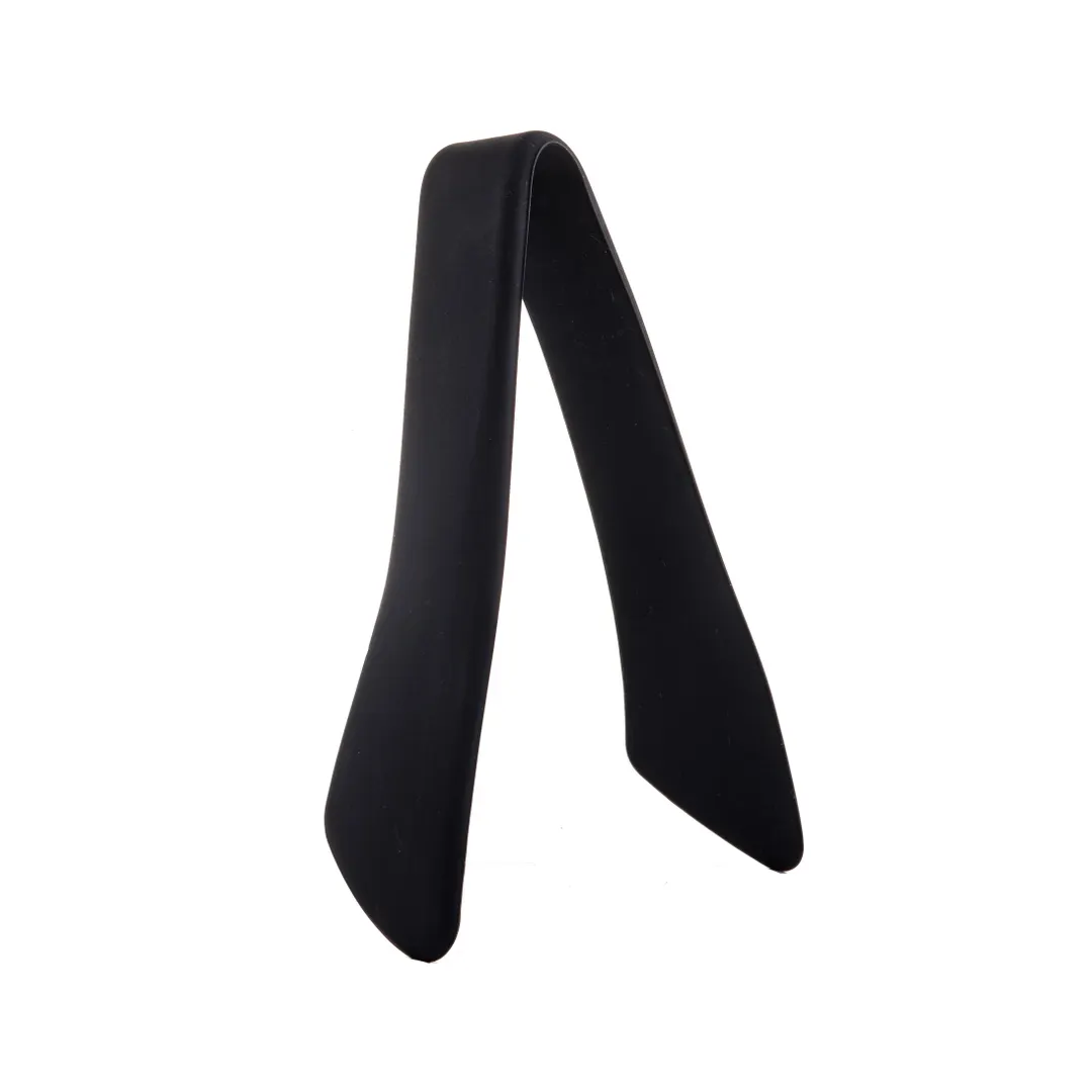 TableCraft Products 39100 Serving Tongs, 7" Stainless Steel & Silicone, Black, Heat Safe 400°F