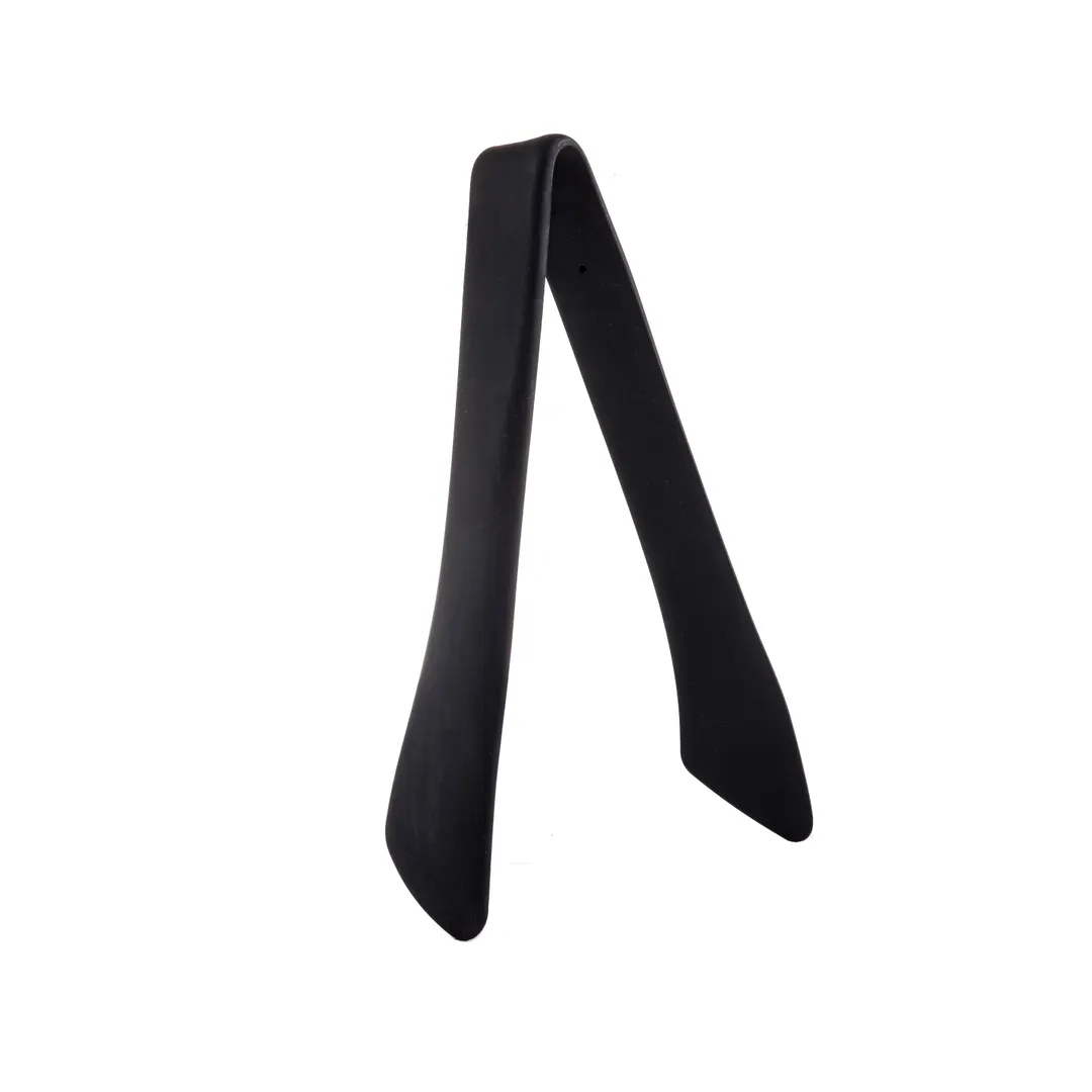 TableCraft Products 39101 Serving Tongs, 9" Black Steel & Silicone, Heat Safe 400°F, Dishwasher Safe