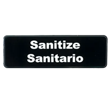 TableCraft Products 394595 Sanitize Sign, 3" x 9", Plastic, Dishwasher Safe, Spanish/English