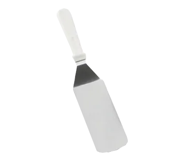 TableCraft 4100W Stainless Steel Turner - 15" OAL, 7" Rounded Blade, ABS Handle, Dishwasher Safe