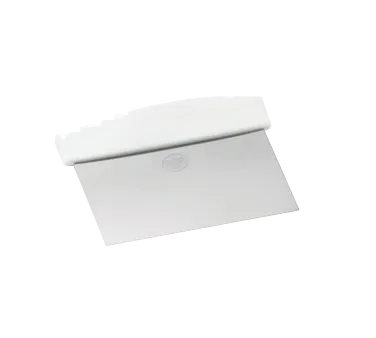 TableCraft 4103W 6" Dough Scraper, Stainless Steel Blade, White ABS Handle, Dishwasher Safe