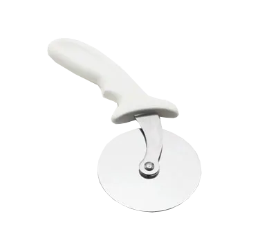 TableCraft 4106W Pizza Cutter – 4" Stainless Steel Wheel, White ABS Handle, Dishwasher Safe
