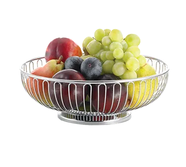 TableCraft 4170 - 8-1/4" Dia. Round Chrome-Plated Food Serving Basket, Hand Wash Only, Boxed
