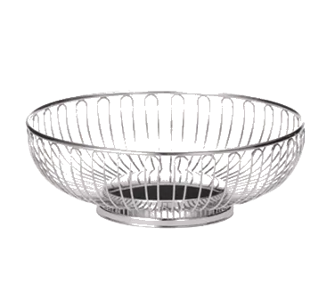 TableCraft 4170 - 8-1/4" Dia. Round Chrome-Plated Food Serving Basket, Hand Wash Only, Boxed