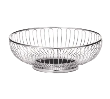 TableCraft 4174 - Oval Chrome Plated Serving Basket, 9" x 6-1/2" x 2-3/4", Hand Wash Only, Boxed