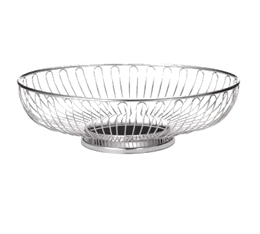 TableCraft 4176 Chalet Basket - Oval Chrome Plated, 11-3/8" x 8" x 3-1/4", Hand Wash Only