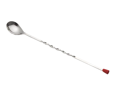 TableCraft Products 501K Bar Spoon, 11" Long, Red Knob, Stainless Steel, Dishwasher Safe
