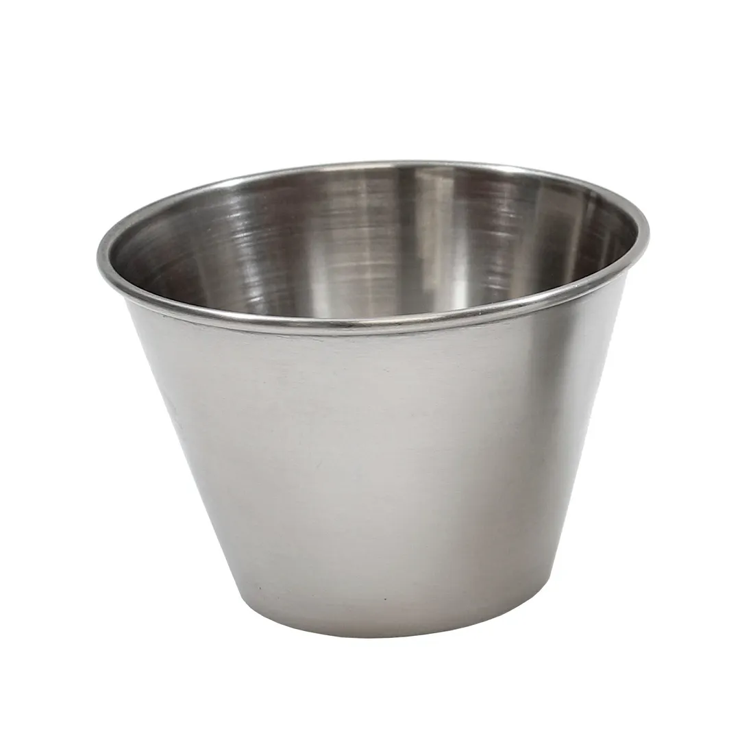 TableCraft 5071 - 3 oz Stainless Steel Sauce Cup, Dishwasher Safe, Ramekin Style
