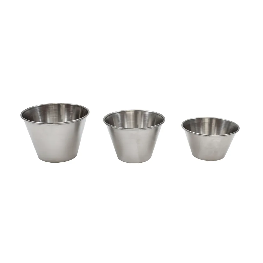 TableCraft Products 5073 - 6 Oz Stainless Steel Sauce Cup, Dishwasher Safe, Ramekin, Metal Accessory