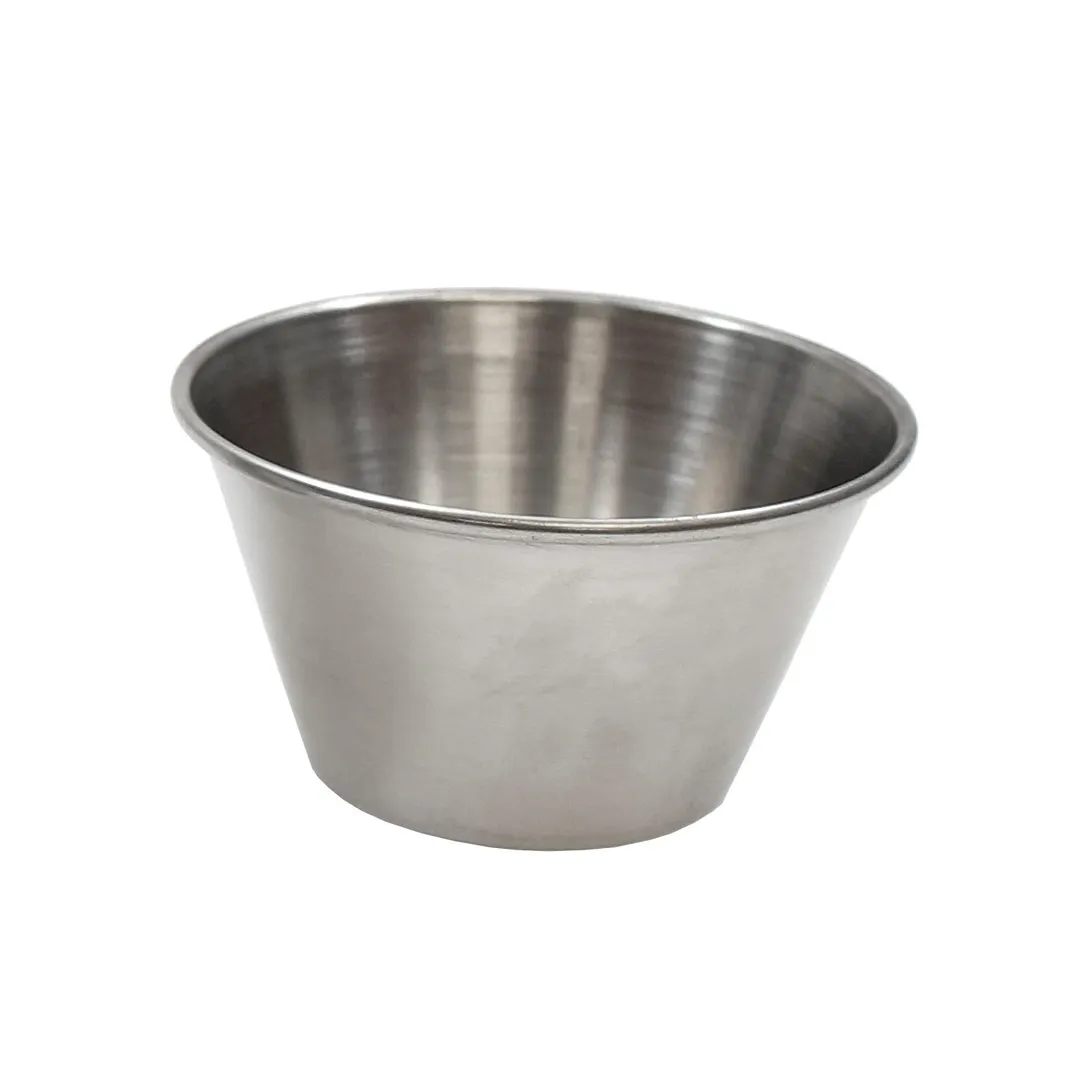 TableCraft Products 5073 - 6 Oz Stainless Steel Sauce Cup, Dishwasher Safe, Ramekin, Metal Accessory