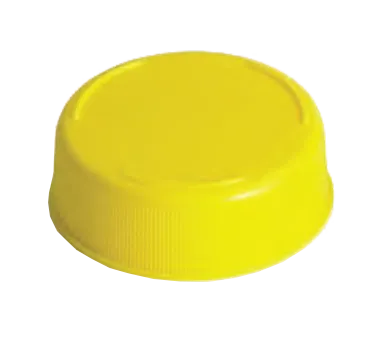 TableCraft 53FCAPY - Yellow Invertatop End Cap for 53mm Squeeze Bottles, Plastic, NSF - 1/Pack