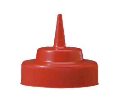 TableCraft 53TK Red Wide-Mouth Squeeze Bottle Cap - Single Tip, NSF, Fits 53mm Bottles, USA