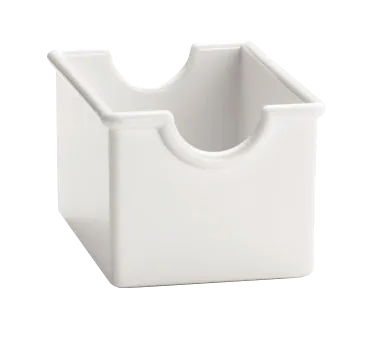 TableCraft Products 56W Sugar Packet Holder, 3¼" x 2½" x 2" White Plastic Styrene, Dishwasher Safe