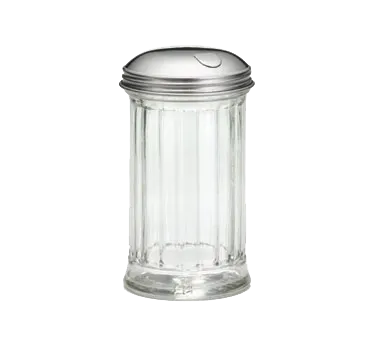 TableCraft 57S-1 Sugar Pourer Shaker – 12 Oz Fluted Glass, Stainless Steel Top, Dishwasher Safe