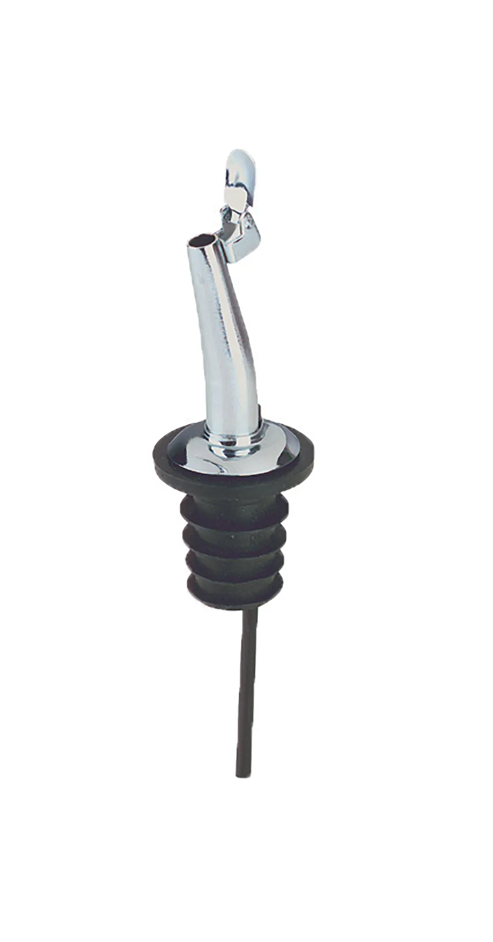 TableCraft 598P Liquor Pourer – Free Flow Stainless Steel Spout, Silver, Flip Cap, BPA‑Free, 12/Bag