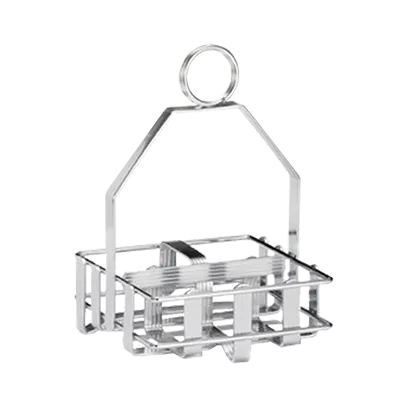 TableCraft Products 606R - Chrome Silver Condiment Rack, 6" x 4-1/4" x 4", Fits Two 1-5/8" Shakers