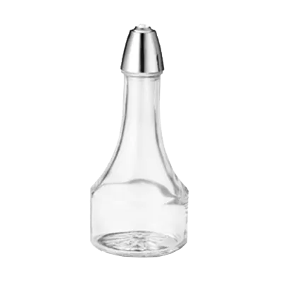 TableCraft Products 608 Oil & Vinegar Cruet Bottle, 8 oz Clear Glass, Chrome ABS Top, Dishwasher Safe