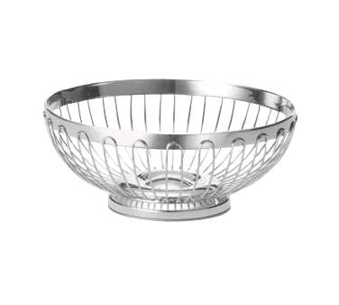 TableCraft Products 6175 - Round 10" Dia. 3-3/4" H Stainless Steel Serving Basket, Hand Wash Only