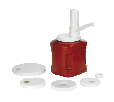 TableCraft 663K Syrup Pump Kit – 1 oz. White Plastic 9" Dip Tube 38/89/110/NT110/160mm Tops 5 Caps
