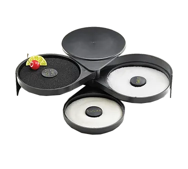 TableCraft Products 666 Margarita Glass Rimmer, 3-Tier, Black, ABS Plastic, 3 Swing-Out Trays