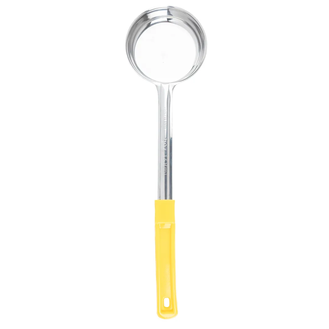 TableCraft Products 6705 Portion Control Spoon, 5 oz, Solid, Stainless Steel with Yellow Handle