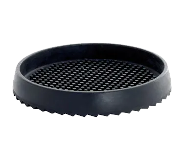 TableCraft 6BK Drip Tray – 6-1/2" Round Rubber Black, 1" Thick, Dishwasher Safe, 6-10" Size Range