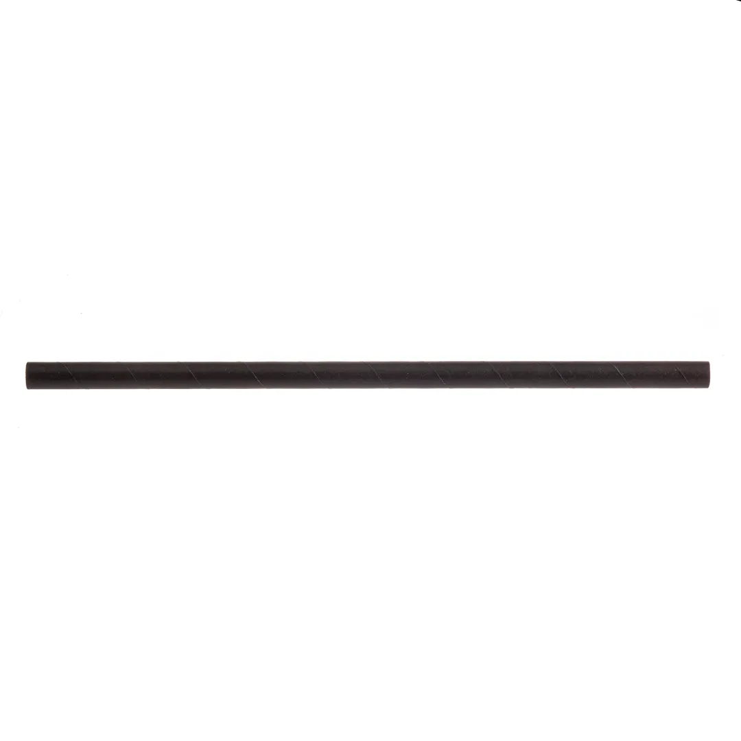 TableCraft Products 700135 Straws - 10" Paper Drinking Straws, 8mm Black - 500/Pack