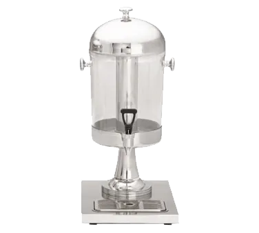 TableCraft 71 Beverage Dispenser, 2‑Gallon Polycarbonate, Stainless Base, 10‑1/4" × 13‑3/4" × 21"