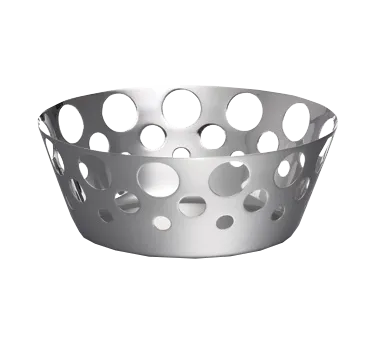 TableCraft 7177 - Stainless Steel Round Basket, 7-5/8" Dia. x 3-1/8", Mirror, Dishwasher Safe