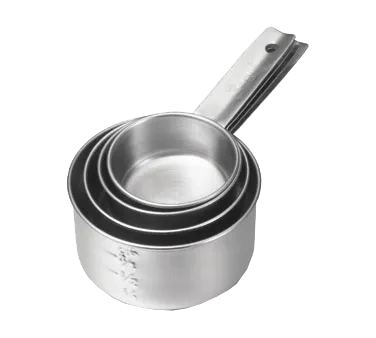 TableCraft 724 Measuring Cups Set - 4 Piece Stainless Steel, 1/4, 1/3, 1/2, 1 Cup, Dishwasher Safe
