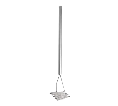 TableCraft 7432 - 32" O.A. Stainless Steel Potato Masher, 5-1/4" Square Face, Zig Zag, Dishwasher Safe
