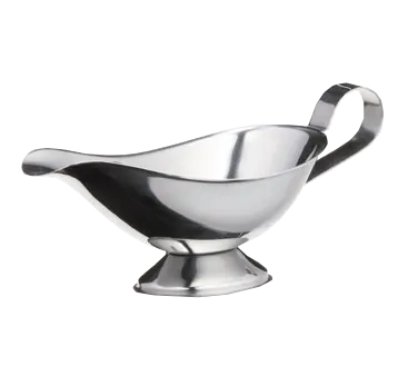 TableCraft Products 7805 - 5 oz Gravy Sauce Boat, 18/8 Stainless Steel, Handle, .5mm Thickness