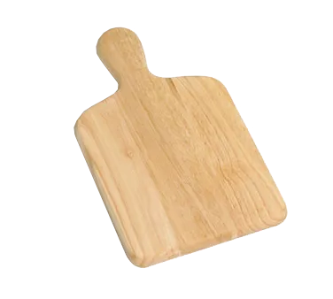 TableCraft Products 79 - 13-1/2" x 7-1/2" Rectangular Wooden Bread Board, 4" Handle, Natural