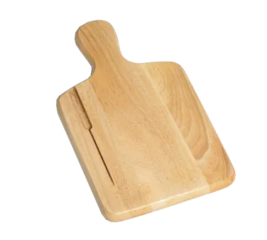 TableCraft 79K Wooden Bread Board, 13-1/2" x 7-1/2" x 3/4", 4" Handle, Knife Slot, Natural