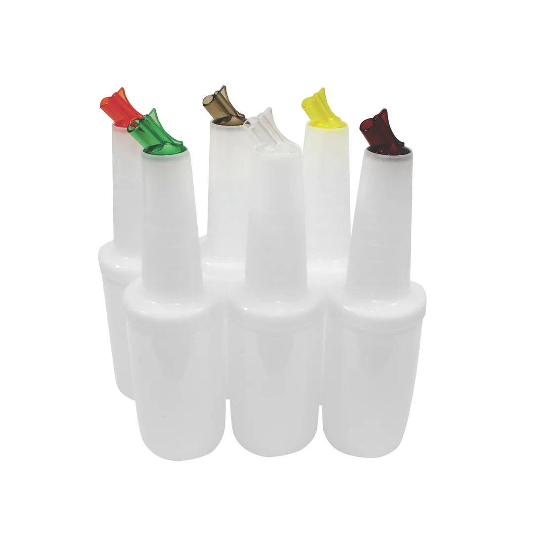 TableCraft Products 8032A PourMaster Unit, 32oz (1qt) Polyethylene, BPA‑Free, Color‑Coded Spouts
